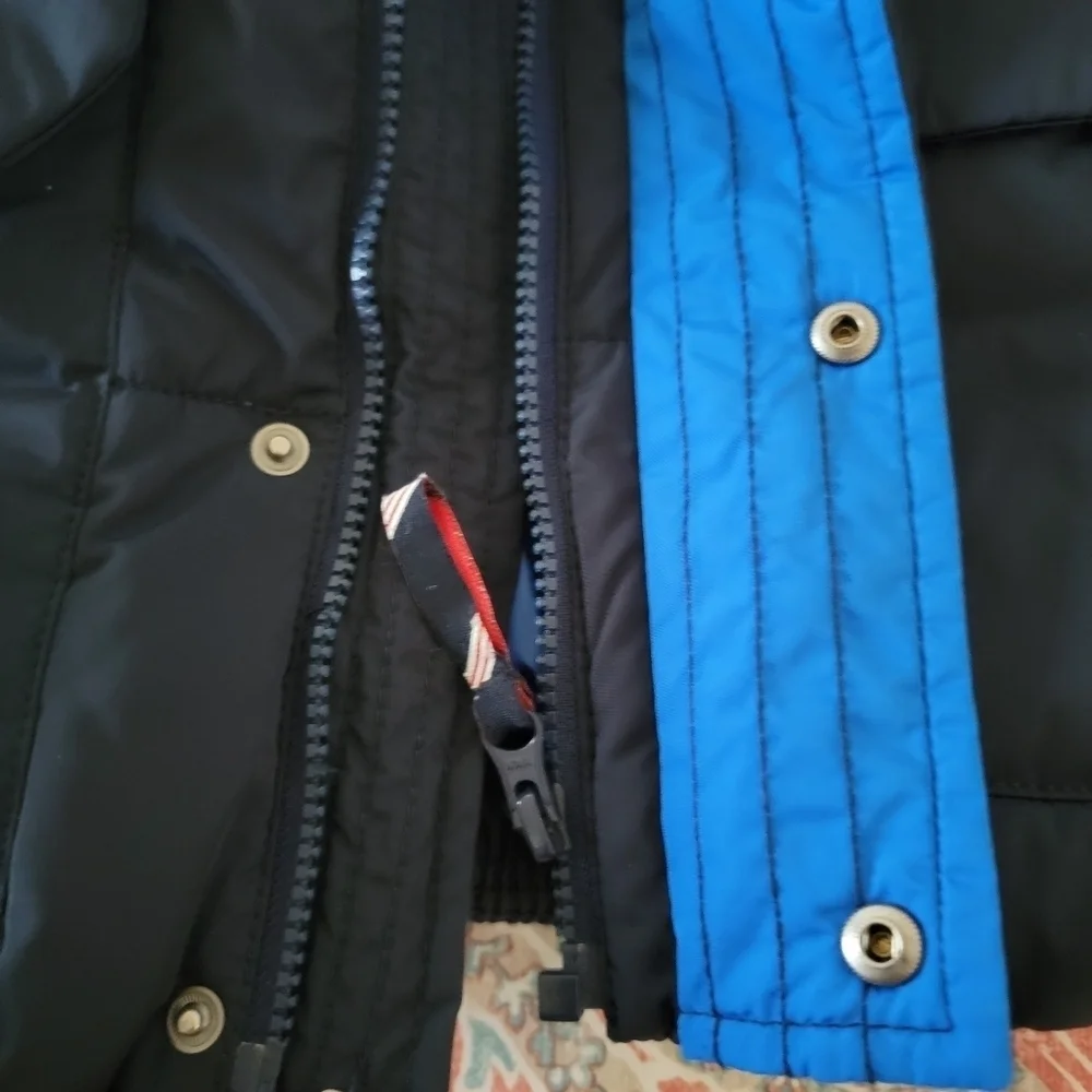 American Boys Mc Gregor Jemi Jacket Youth Sz 12 Blue Reversible Detachable Hoody
